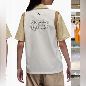 Jordan Bowling Shirt Colorblock Camp Boxy Button Down XS Brown Kelp/Sail Bowler